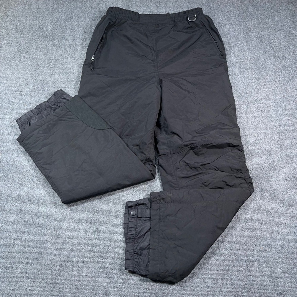 VTG LL Bean Thermore Insulated Snow Pants Women Large Adjustable Waist Black Ski